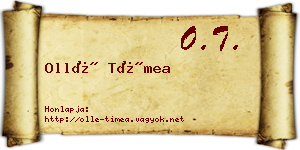 Ollé Tímea névjegykártya