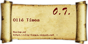 Ollé Tímea névjegykártya